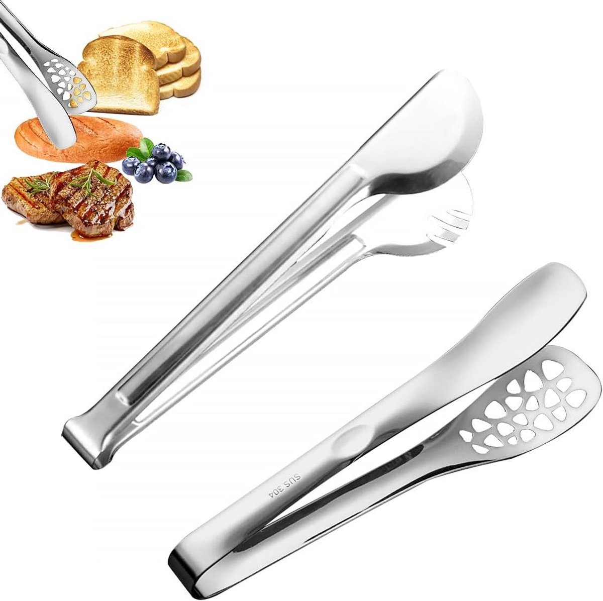 Serveertang voor diverse gerechten - asperges, spaghetti, pasta - 24 cm (2 stuks)