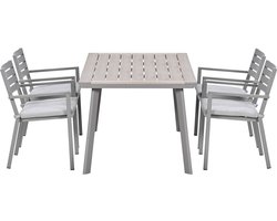 Garden Impressions Amarillo tuinset 5-delig - Penedo tuintafel 160x90 taupe