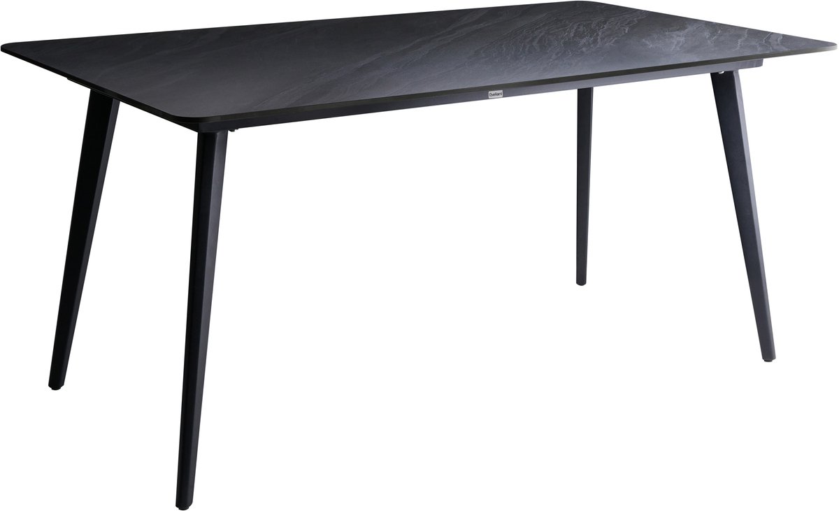 RODALLO - Tuintafel - Zwart marmer - 160 x 90 cm - Gesinterde steen