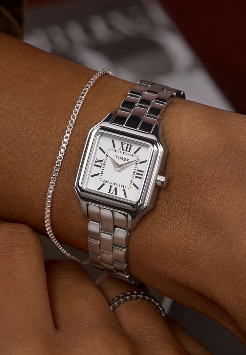 Timex Legacy Addison Quartz Analoog Horloge Zilverkleurig Kast: 100% Laag Lood Messing | Armband 100% Roestvrij Staal 38 mm TW2Y23800AJ