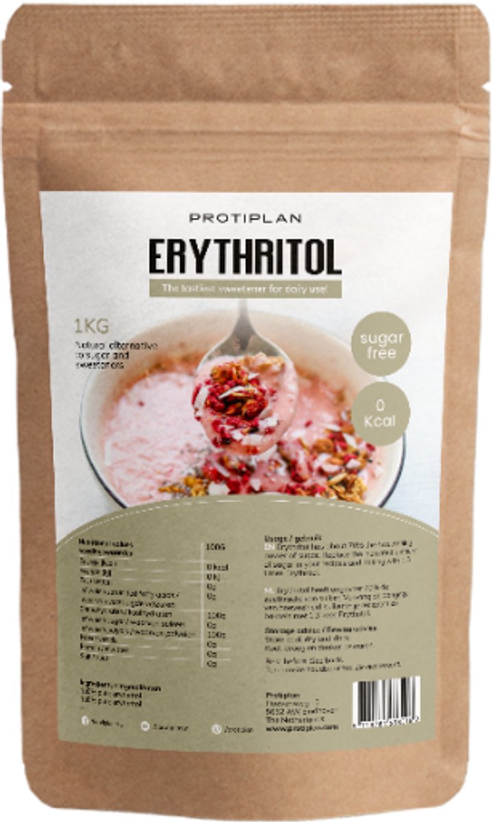Protiplan - Erythritol - 1 kg - Suikervervanger - Vegan - Koffieverrijker
