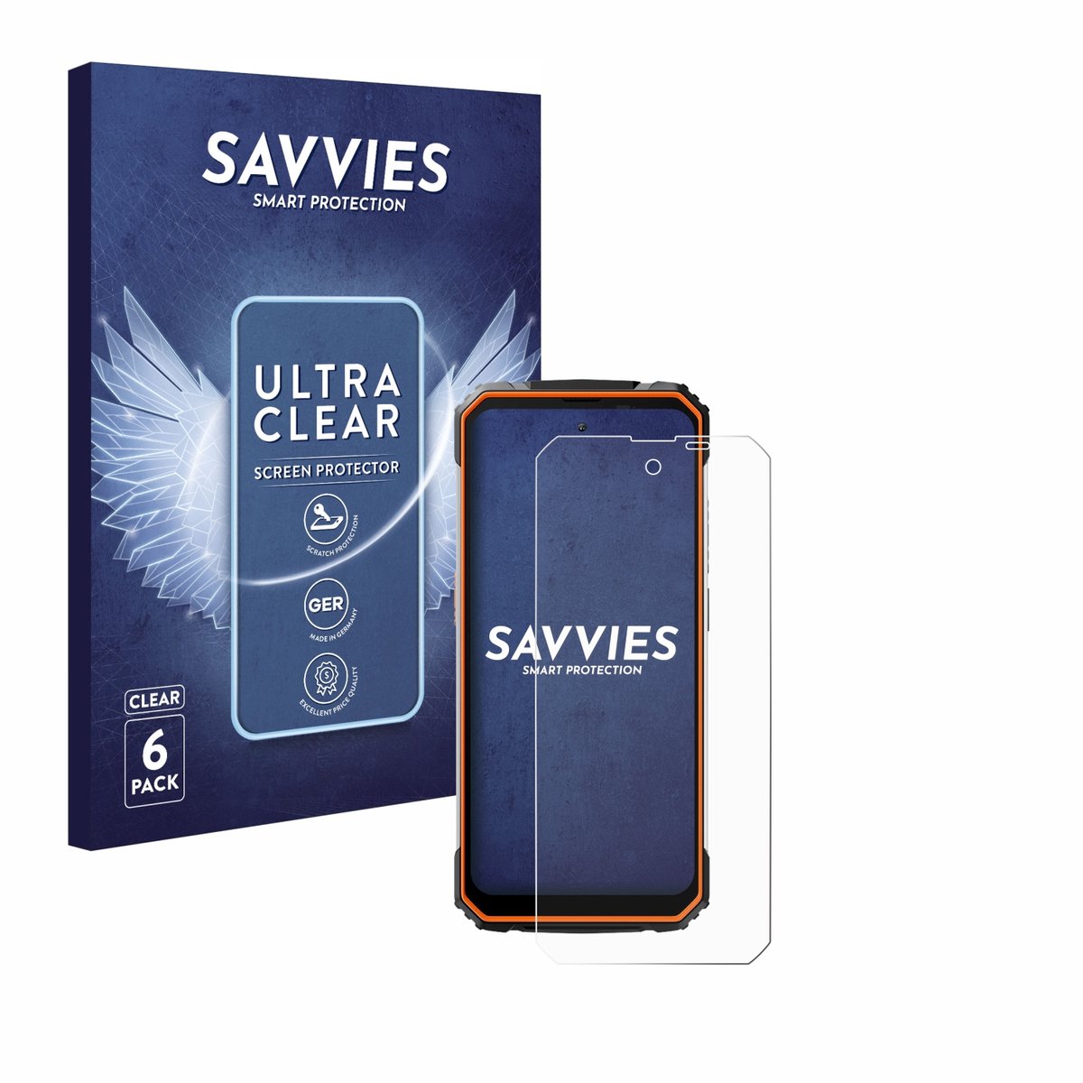 Savvies - Screenprotector voor Blackview BV8100 - Folie Beschermfolie transparant 6 Stuks