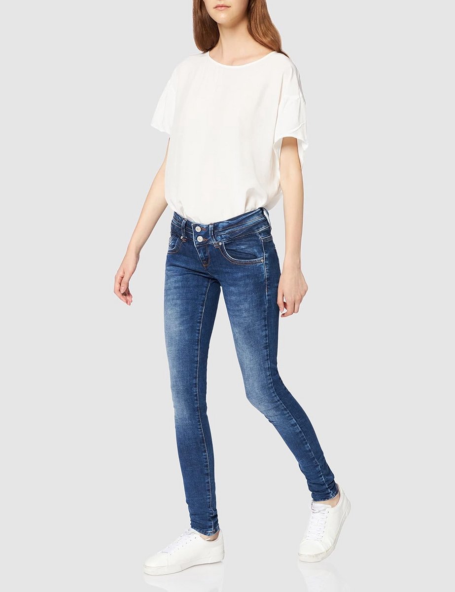 Extra Skinny Dames Jeans met Hoge Taille en Dubbele Knoopsluiting