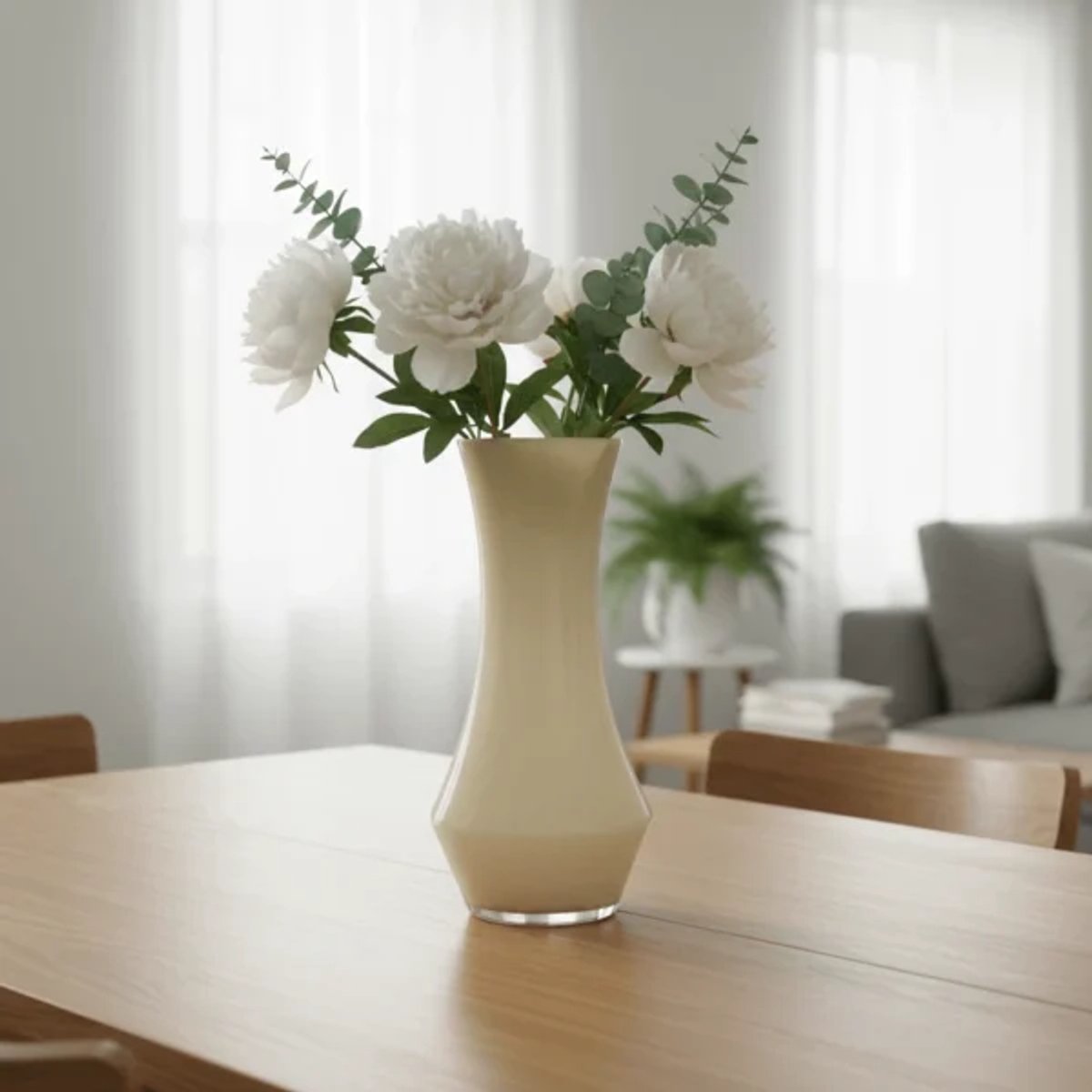 Vaas Selene – Cream elegante glazen design vaas - 30cm