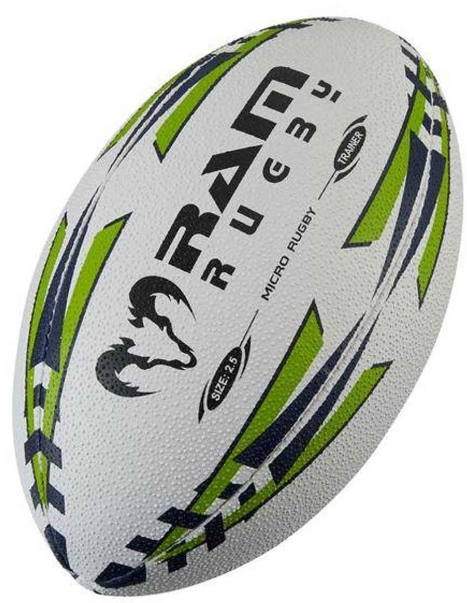 Micro Training Rugbybal - Maat 2.5 - 3D Grip - Nr. 1 Rugby Merk in Europa - Perfecte vorm en Duurzaam
