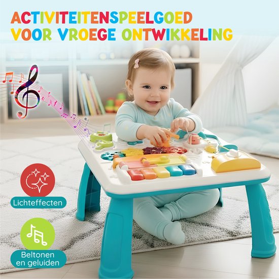 Pludo Activiteiten Tafel - Montessori Speelgoed - Educatief Speelgoed - Interactieve Speeltafel - Sensorisch Speelgoed - Motoriek Speelgoed - Keyboard Kind - Activity Center - Peuter Speelgoed - Jongens - Meisjes - 1 jaar - 2 jaar - 3 jaar - 4 jaar van Pludo — afbeelding 3