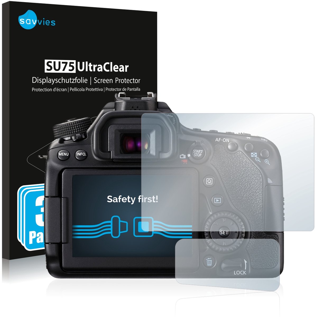 Savvies - Screenprotector voor Canon EOS 80D - Folie Beschermfolie transparant 6 Stuks
