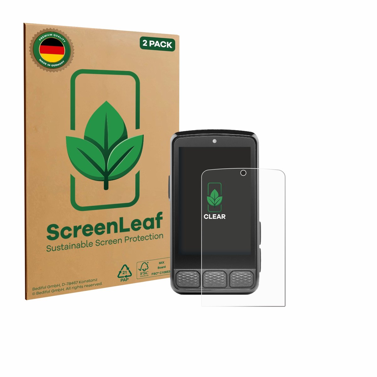 ScreenLeaf - Screenprotector voor Wahoo Elemnt Roam V3 - Duurzame schermbescherming Folie Beschermfolie transparant 2 Stuks