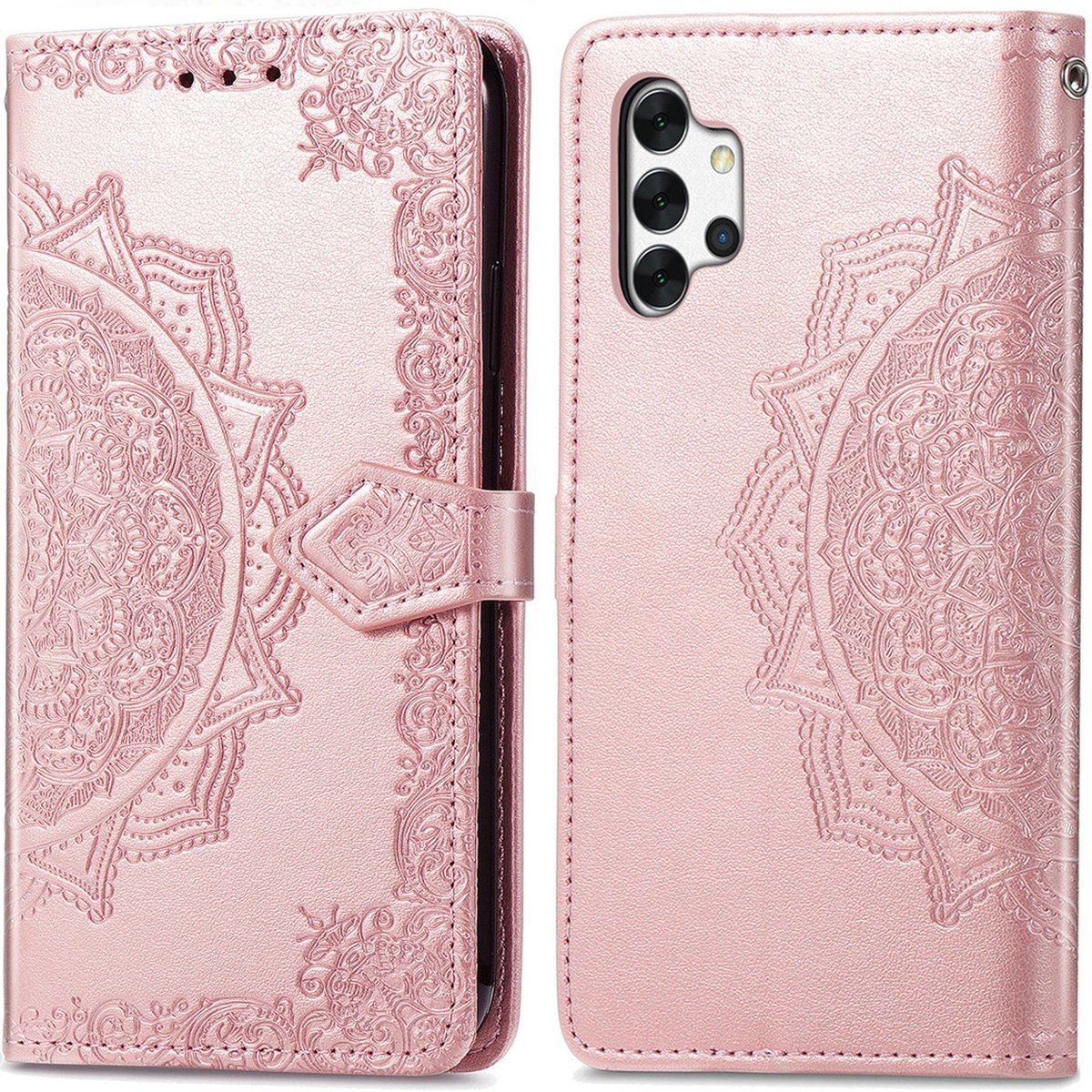 imoshion Hoesje - Geschikt voor Samsung Galaxy A32 (4G) - Mandala Bookcase - Rosé Goud