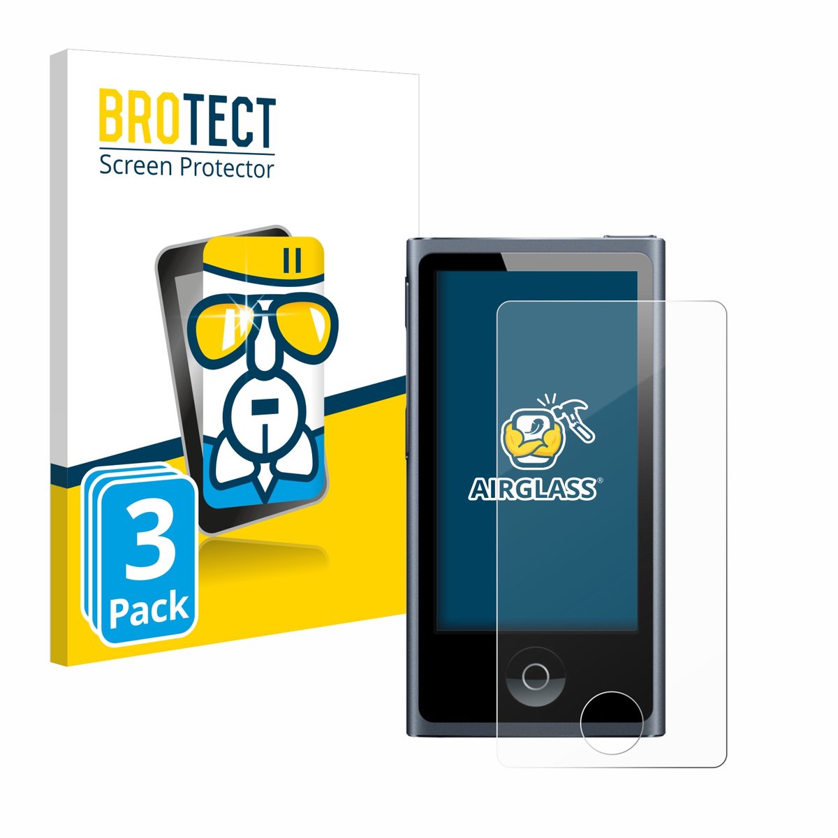 Screenprotector 3 Stuks voor Apple iPod nano 2012 (7. Gen.) Beschermglas transparant