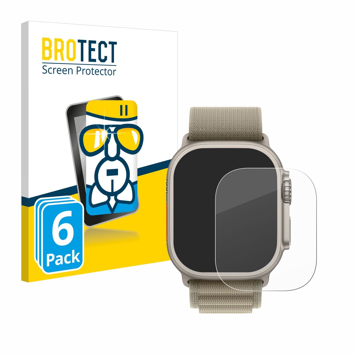 Screenprotector 6 Stuks voor Apple Watch Ultra 2 (49 mm) Beschermglas transparant