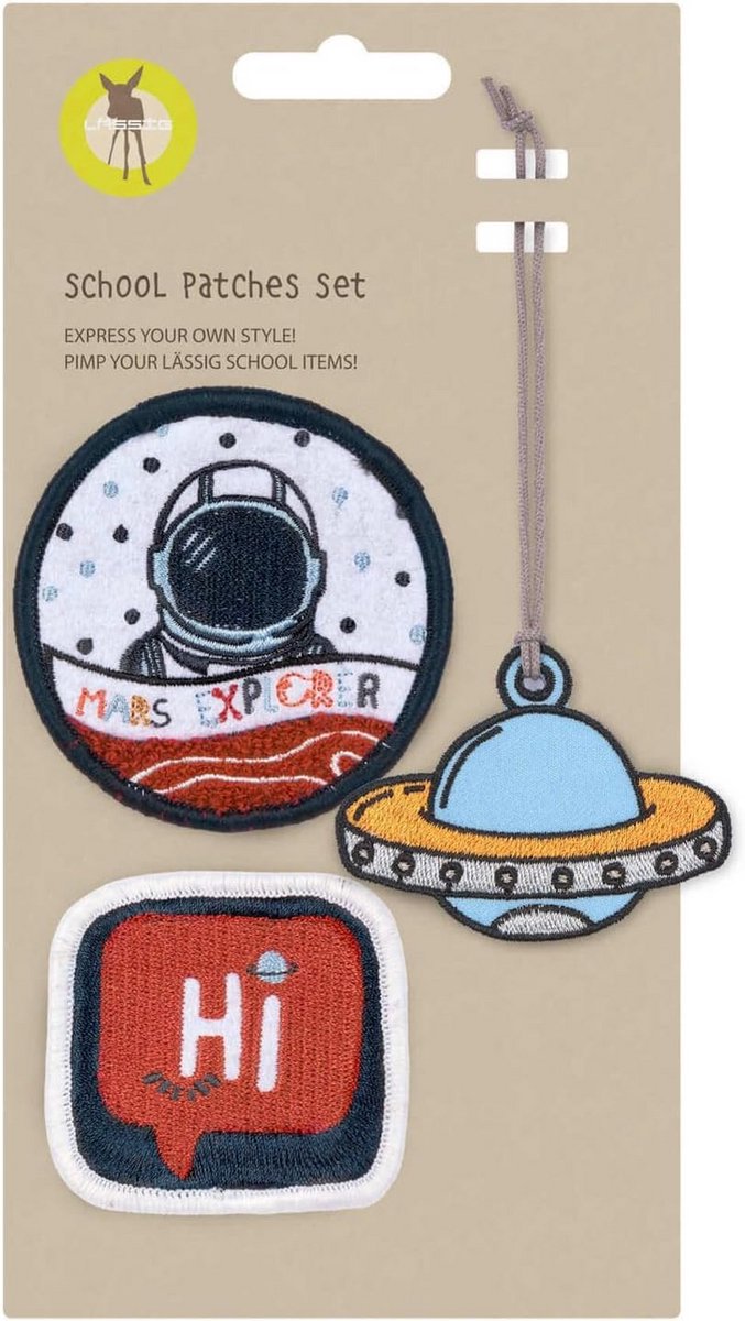 Set van 3 Decoratieve Drukknoop Patches en Hangers voor Schooltassen