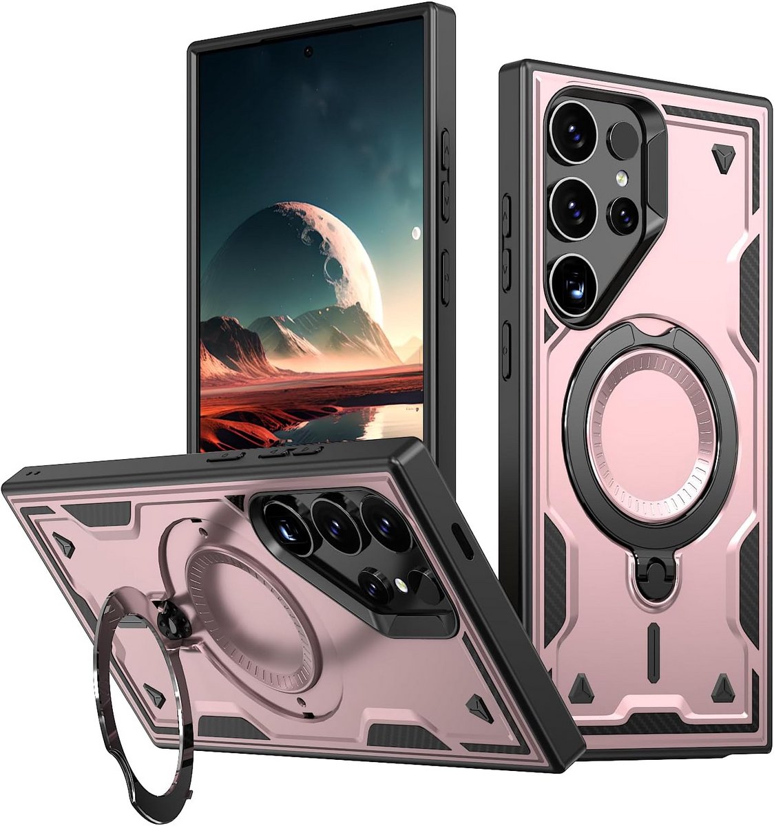 Magnetische Telefoonhoes met 360 Roterende Standaard voor Galaxy S25 Ultra Schokdicht