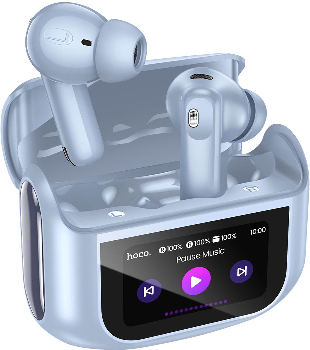 Hoco EQ21 ANC Noise Cancelling Draadloze Oordopjes Met Touchscreen Blauw