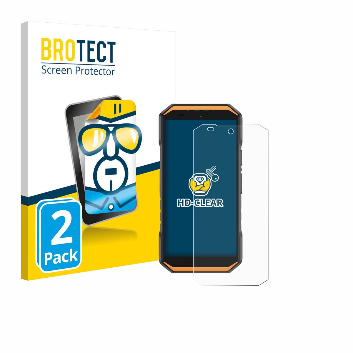 BROTECT - Screenprotector voor Ulefone Armor X32 - Folie Beschermfolie transparant 2 Stuks