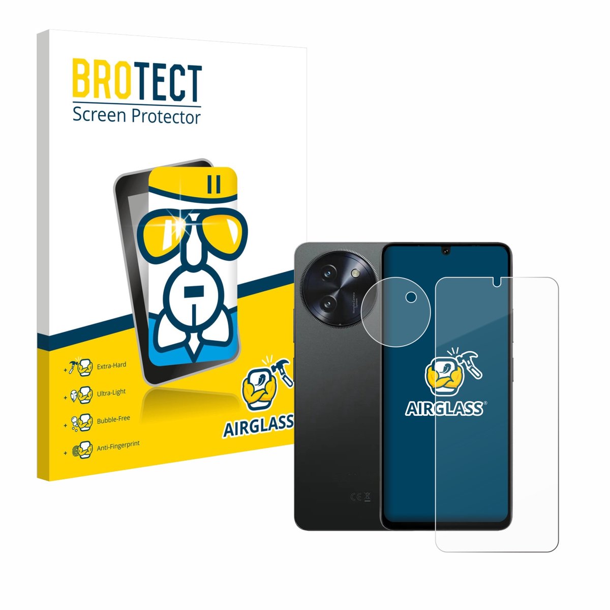 Screenprotector voor Doogee Note 59 Pro Plus (Voor+Camera) Beschermglas transparant