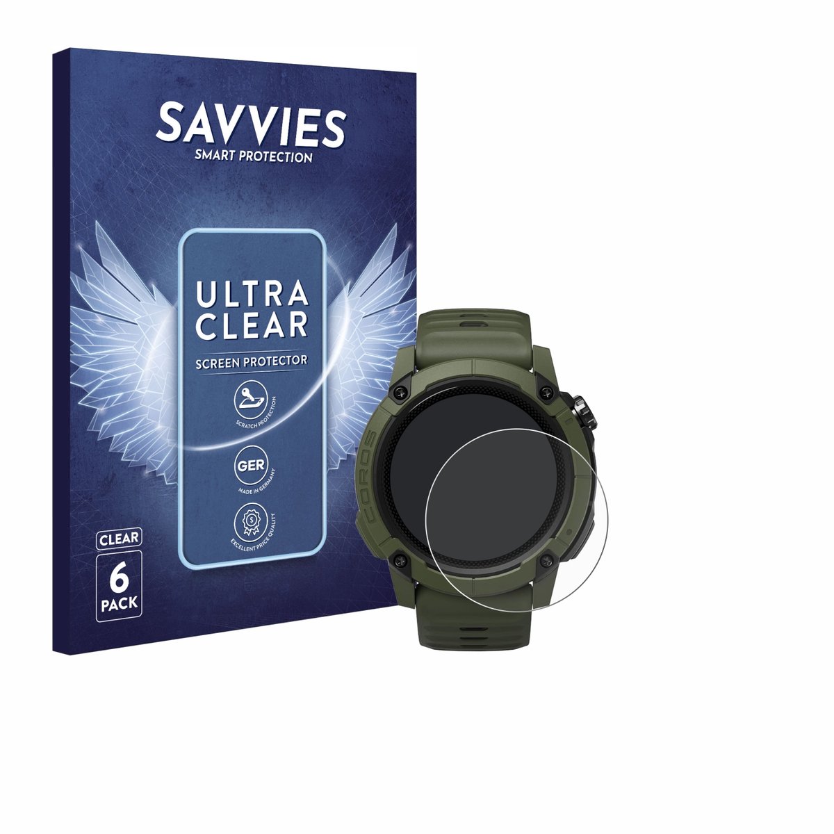 Savvies - Screenprotector voor Coros NOMAD - Folie Beschermfolie transparant 6 Stuks