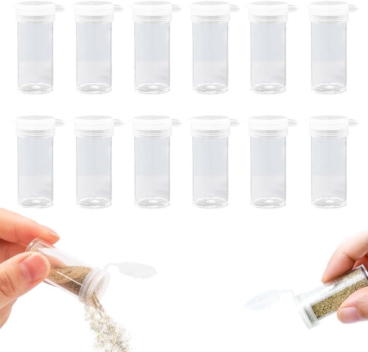 12 Stuks Mini Zout- en Peperstrooiers Set - Draagbaar voor Keuken, Reizen en BBQ