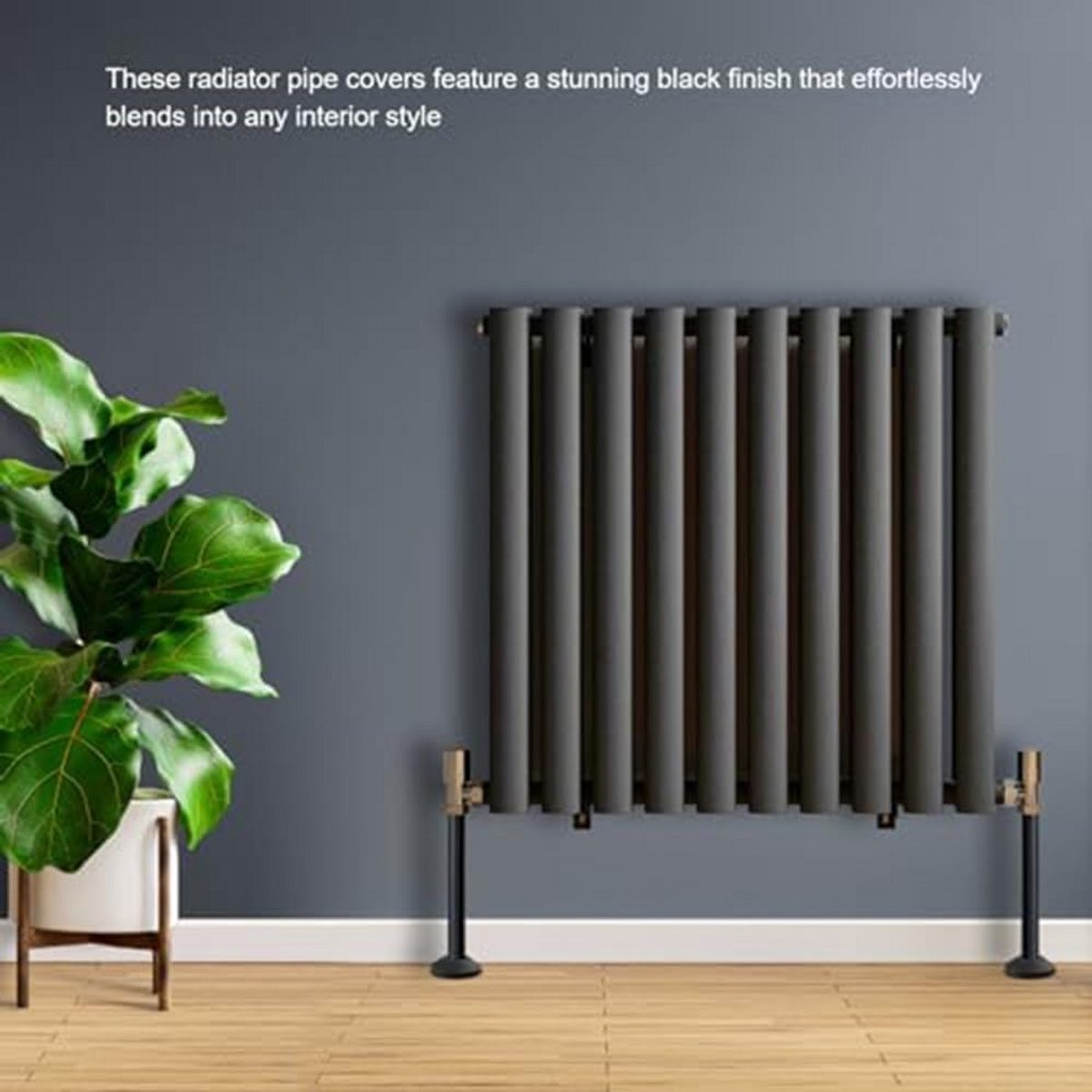 4 Stuks Radiatorpijp Afdekkingen Zwart Wit Verstelbaar voor Verwarming