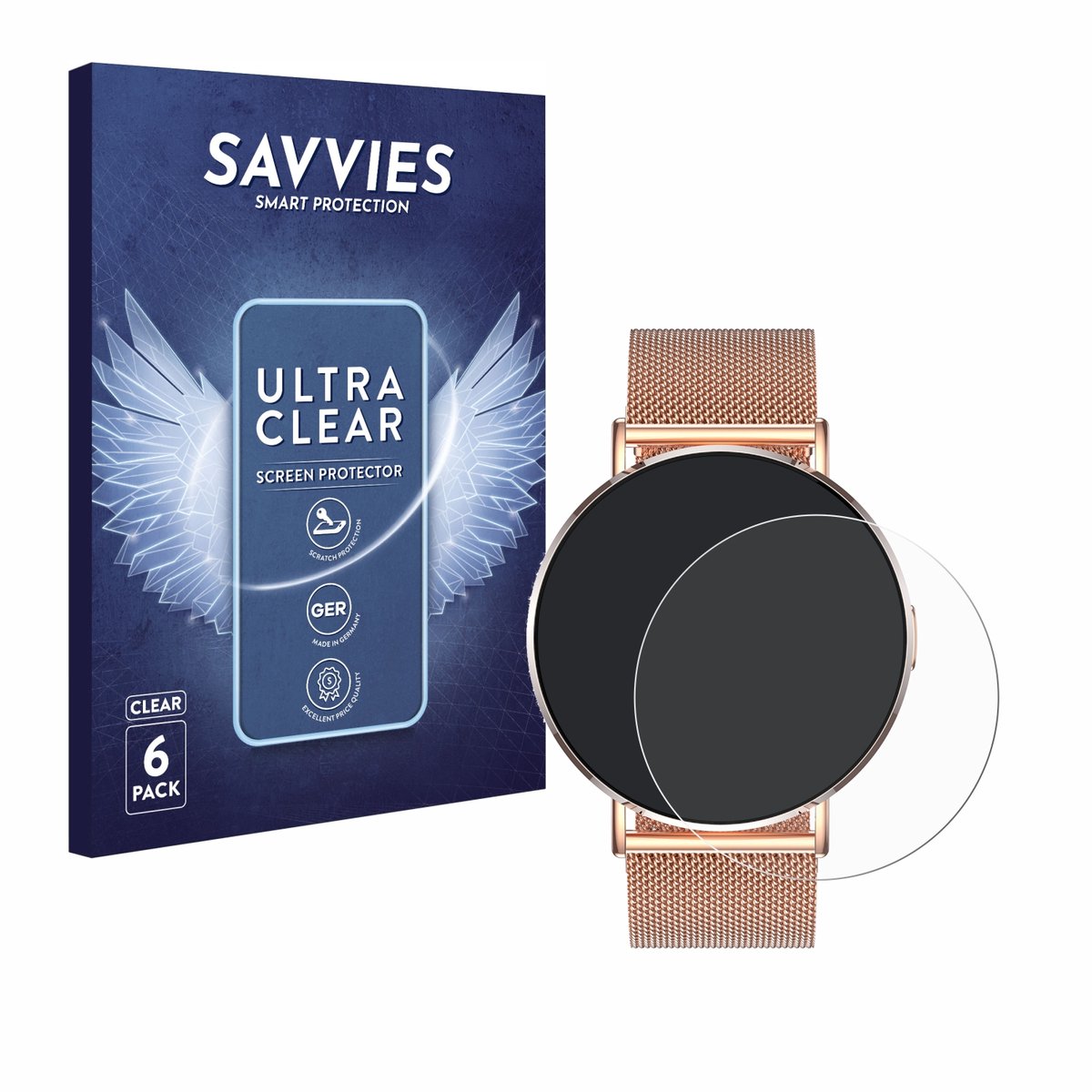Savvies - Screenprotector voor Levowatch Eve 1.3" - Folie Beschermfolie transparant 6 Stuks