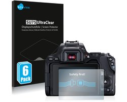 Savvies - Screenprotector voor Canon EOS 250D - Folie Beschermfolie transparant 6 Stuks