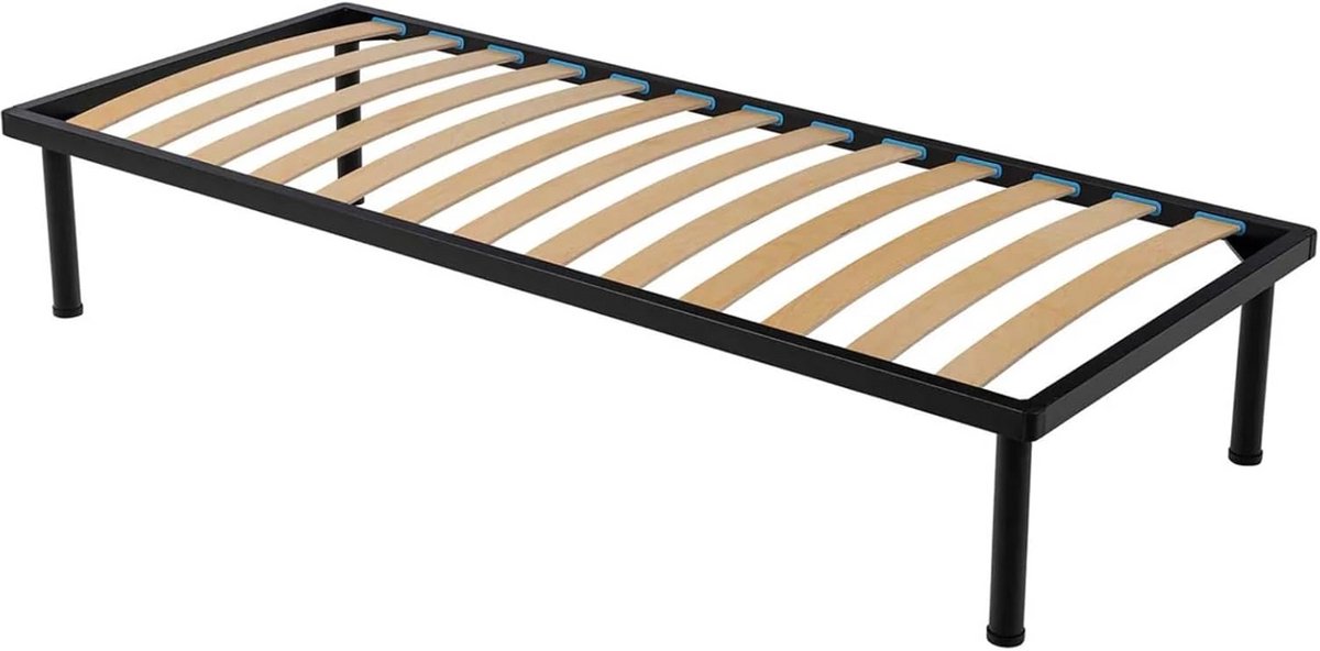 Eenpersoons Lattenbodem 90x200 cm - Orthopedisch, Sterk IJzeren Frame met Flexibele Beukenhouten Latten