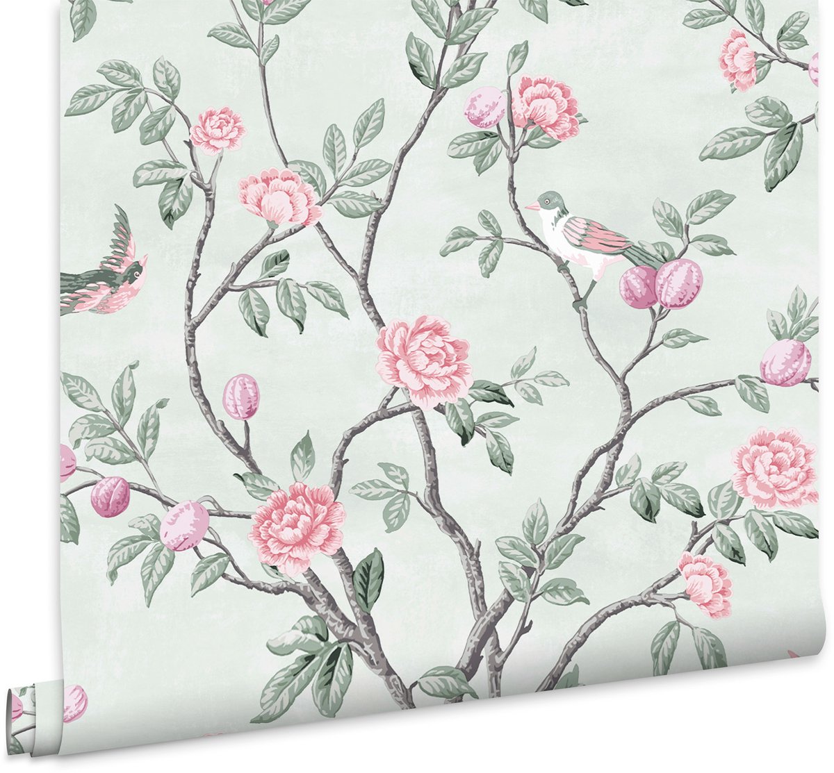 Laura Ashley Eglantine Behang - Bloemen - 10mx52cm - Groen