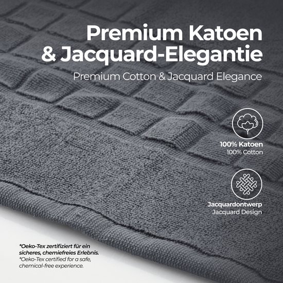 etérea Carli badmat-set Grafiet 50x80 cm Badvorleger 2-delig