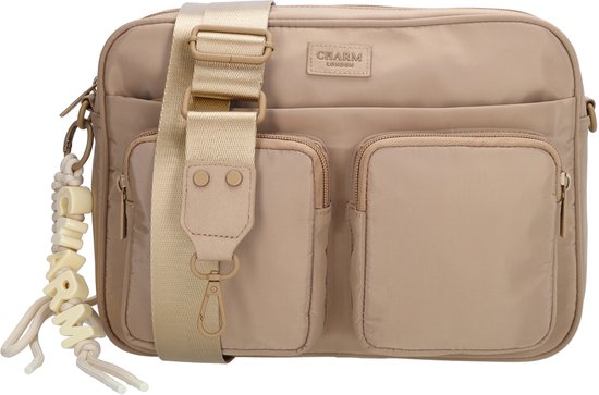 Charm London Seoul Crossbodytas - Schoudertas - Lichtgewicht - Dames Tas - Verstelbare Schouderband - Ritsvakken - Taupe