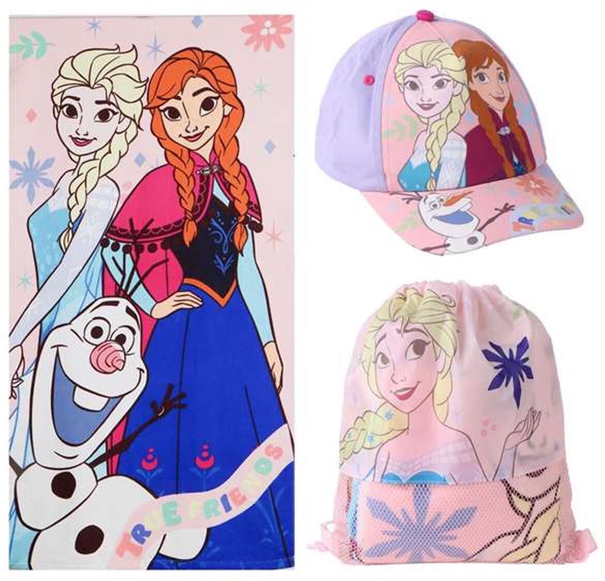 Strandhanddoek Frozen Blauw 70 x 140 cm (3 Onderdelen)