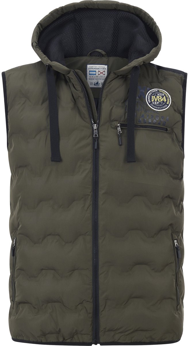 Jan Vanderstorm herren Bodywarmer - 68 - olijf - Plus Size