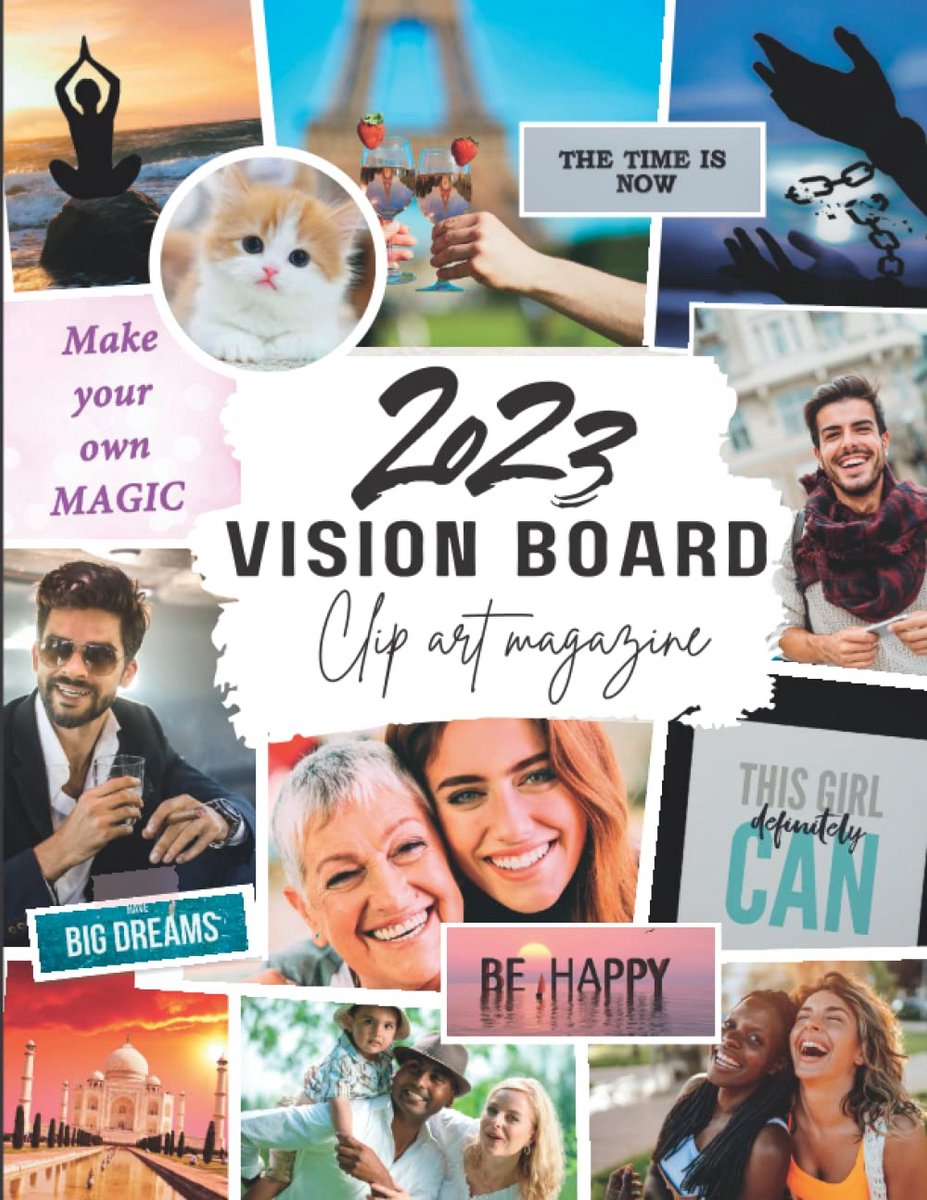 Vision Board Magazine - Inspiratie Boek - Dromen Visualiseren - 300+ Afbeeldingen - 21.59 x 27.94 cm