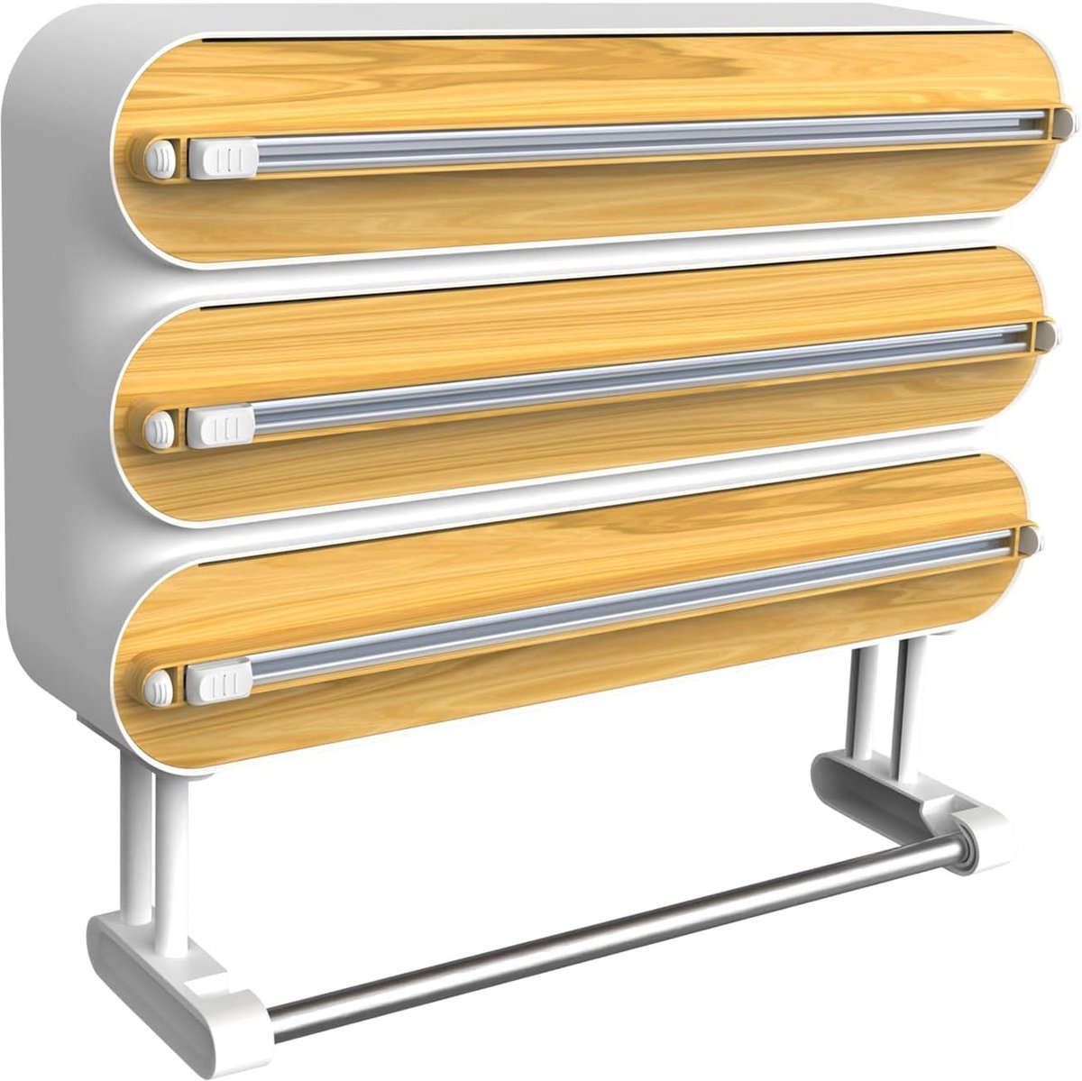 Keukenrolhouder Wand - Multifunctioneel Rek - Keuken Organiseren - 4-in-1 Ontwerp - 30 x 37 cm