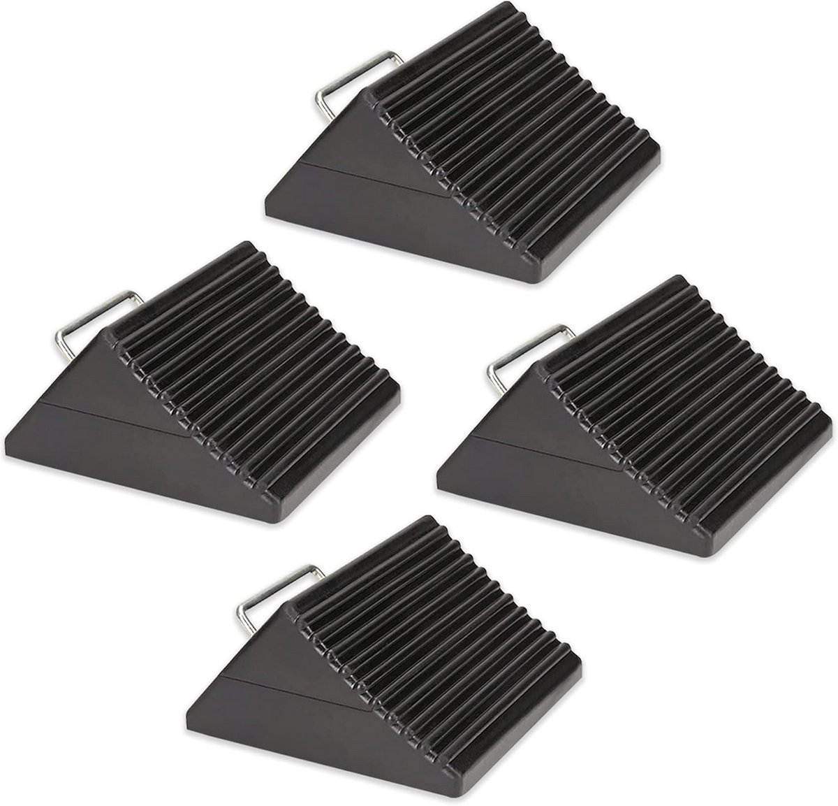 Wielkeggen Set - Voertuig Stabilisatoren - Veilig Parkeren - Zwaar Belastbaar Ontwerp - 19.5 x 19.8 x 10.4 cm - Zwart