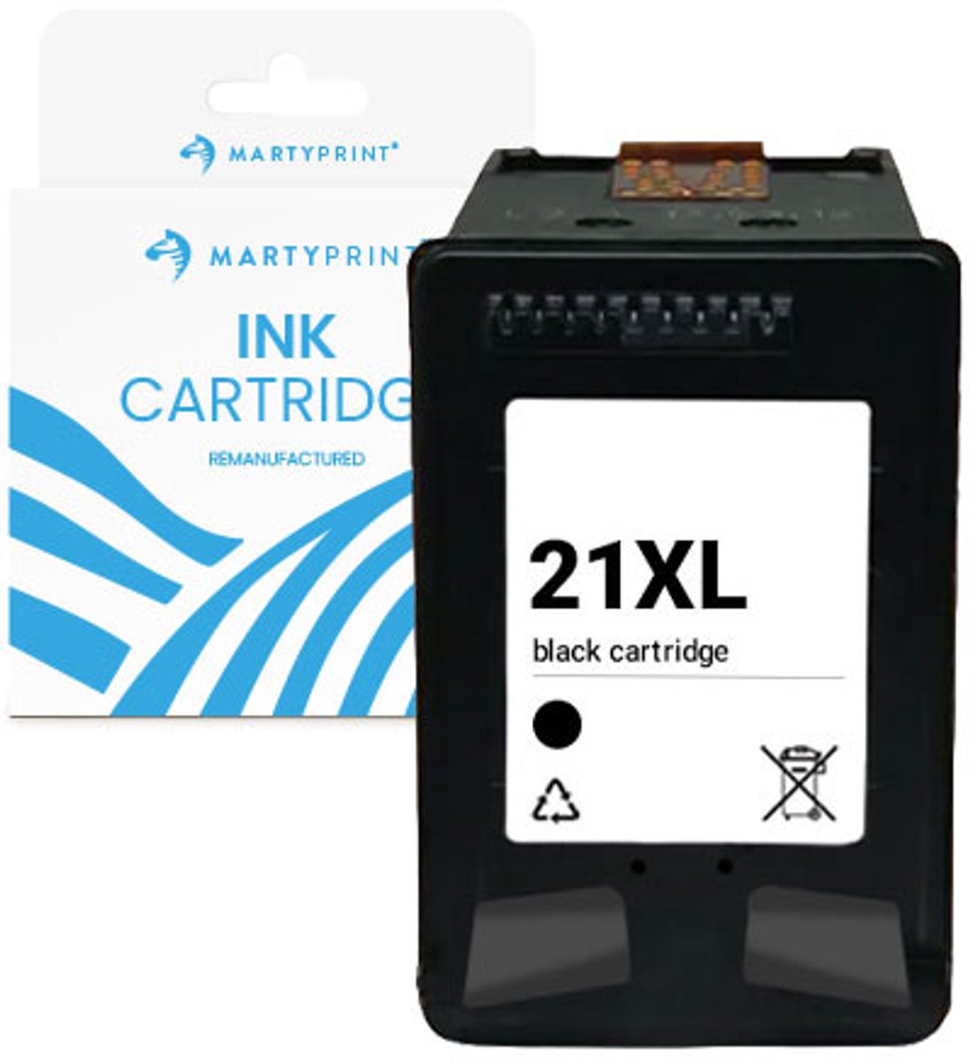 MartyPrint geschikt voor HP 21XL (C9351CE) inktcartridge zwart