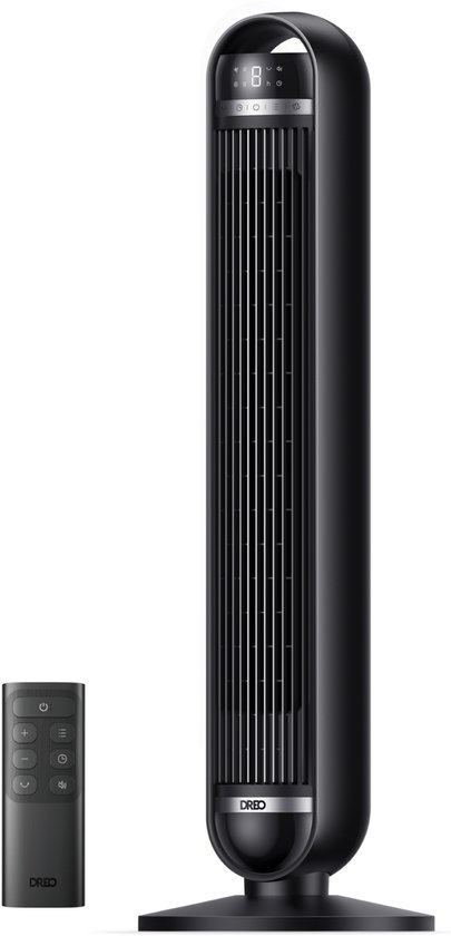 DREO Nomad TF414 torenventilator 90° zwenkbaar, 8 snelheden, 4 modi, stil, afstandsbediening, timer