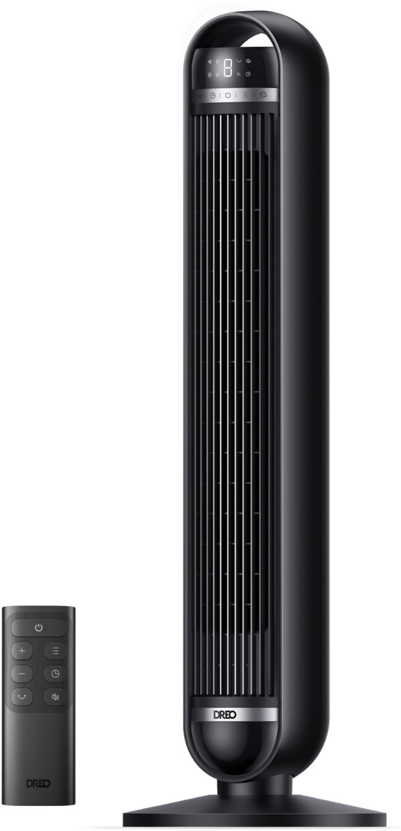 DREO Nomad TF414 Tower Fan – Stille torenventilator - 8 snelheden, 4 modi - 90° zwenkhoek - inclusief afstandsbediening