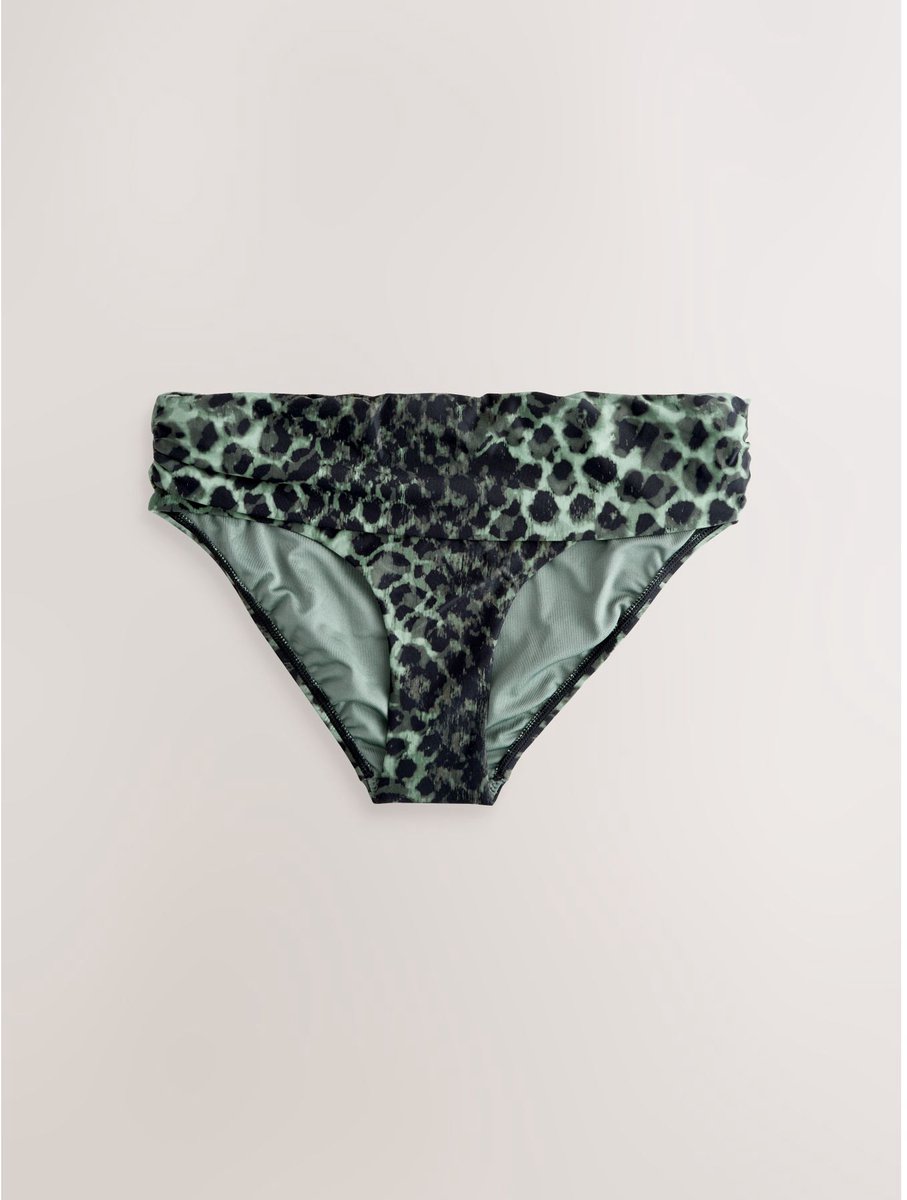 Next Dames - Bikinibroekje met oproltaille - Dierenprint Green/Black Leopard Print