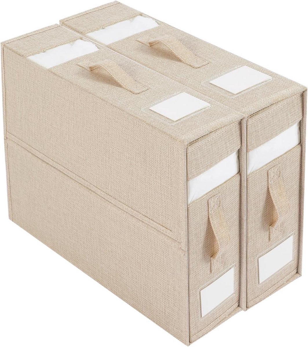 Opvouwbare Organizer voor Beddengoed en Kleding met Kijkvenster - Set van 2