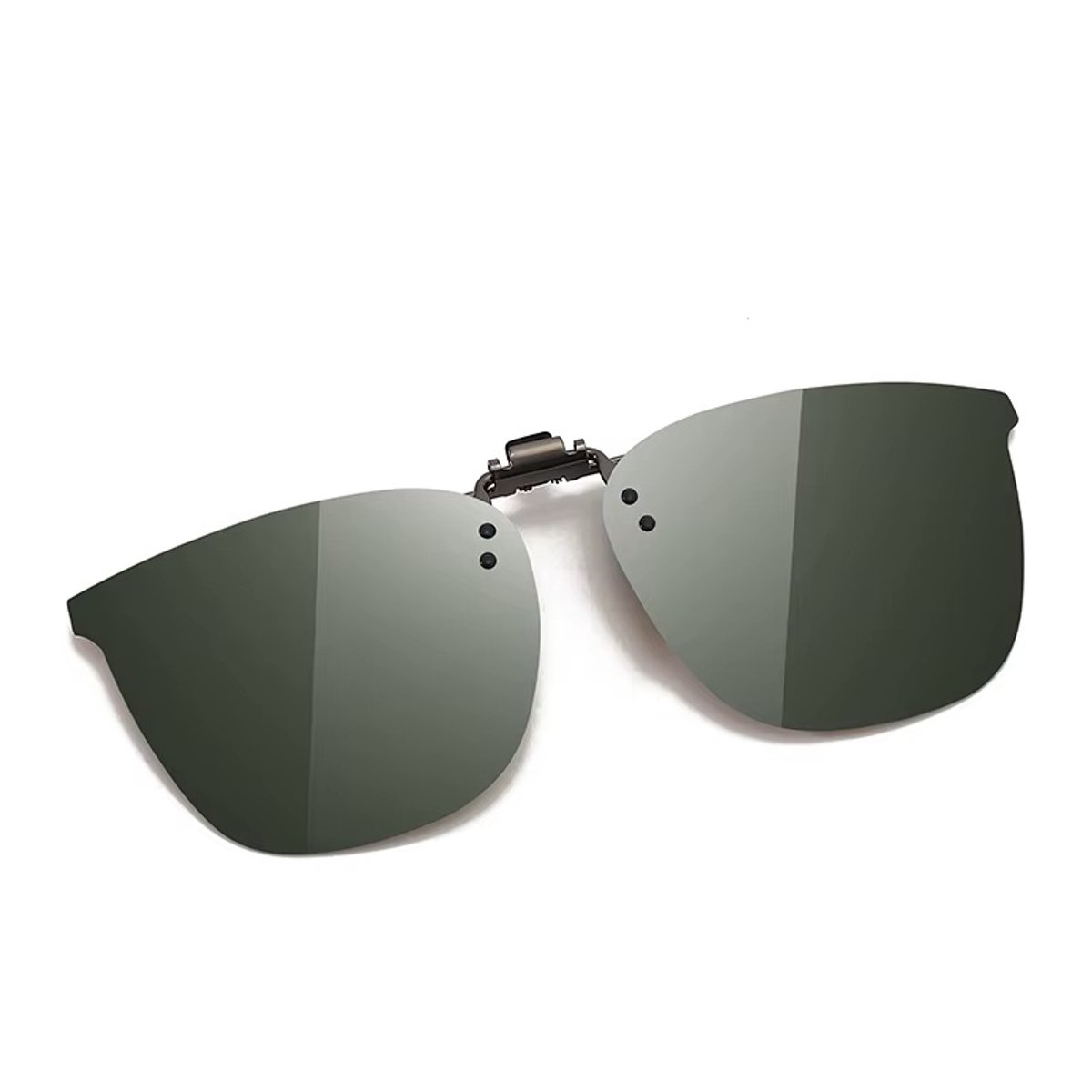 Loud and Clear® Clip On Zonnebril - Cat Eye - Overzet - Opzet - Heren - Dames - Groen - Gepolariseerd - 135x55mm