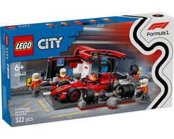 LEGO City F1 pitstop en pitcrew met Ferrari auto - 60443