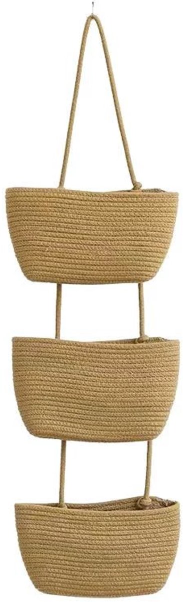 3-laags geweven wandopbergmand - Khaki, organizer voor de woonkamer
