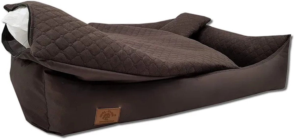 Wasbare Hondenbed Sofa 120x80 cm - Grijs Gequilte Hondemand voor Grote Honden, Comfortabel en Duurzaam, bruin