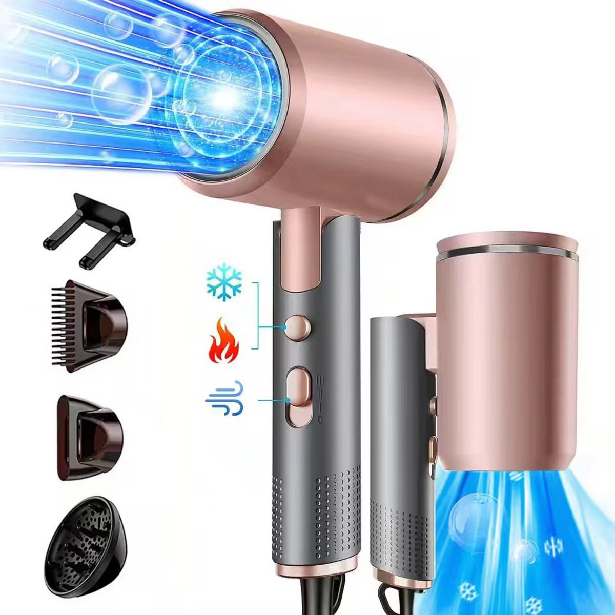 YANGJ UG Föhn met Ionen en 3 Temperatuurinstellingen - 2400 - YANGJ UG - €37,99