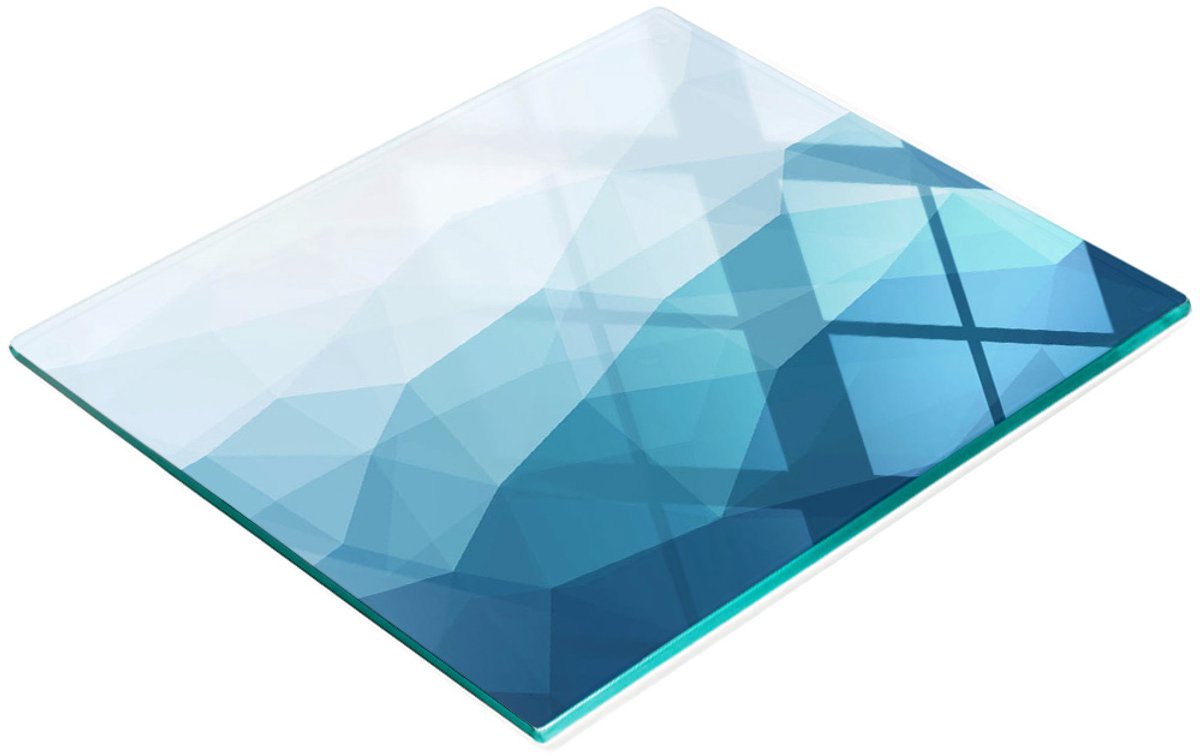 Glazen snijplank met decoratieve abstracte afbeeldingen, 60x52 cm