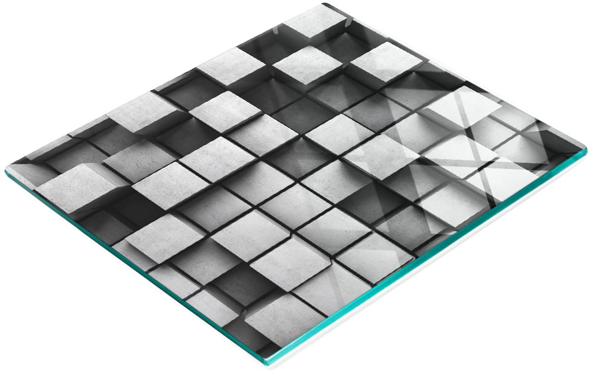 Keukenplank van gehard glas met decoratieve abstracte afbeeldingen, 60x52 cm