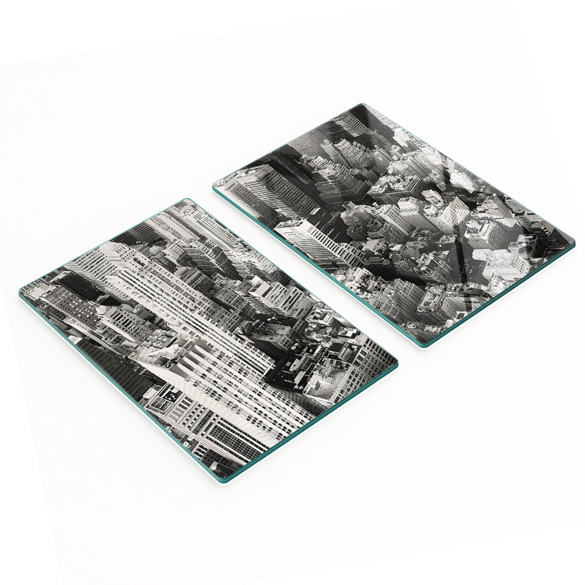 Decoratieve serveerplanken van glas voor snacks, New York, 2x40x52 cm