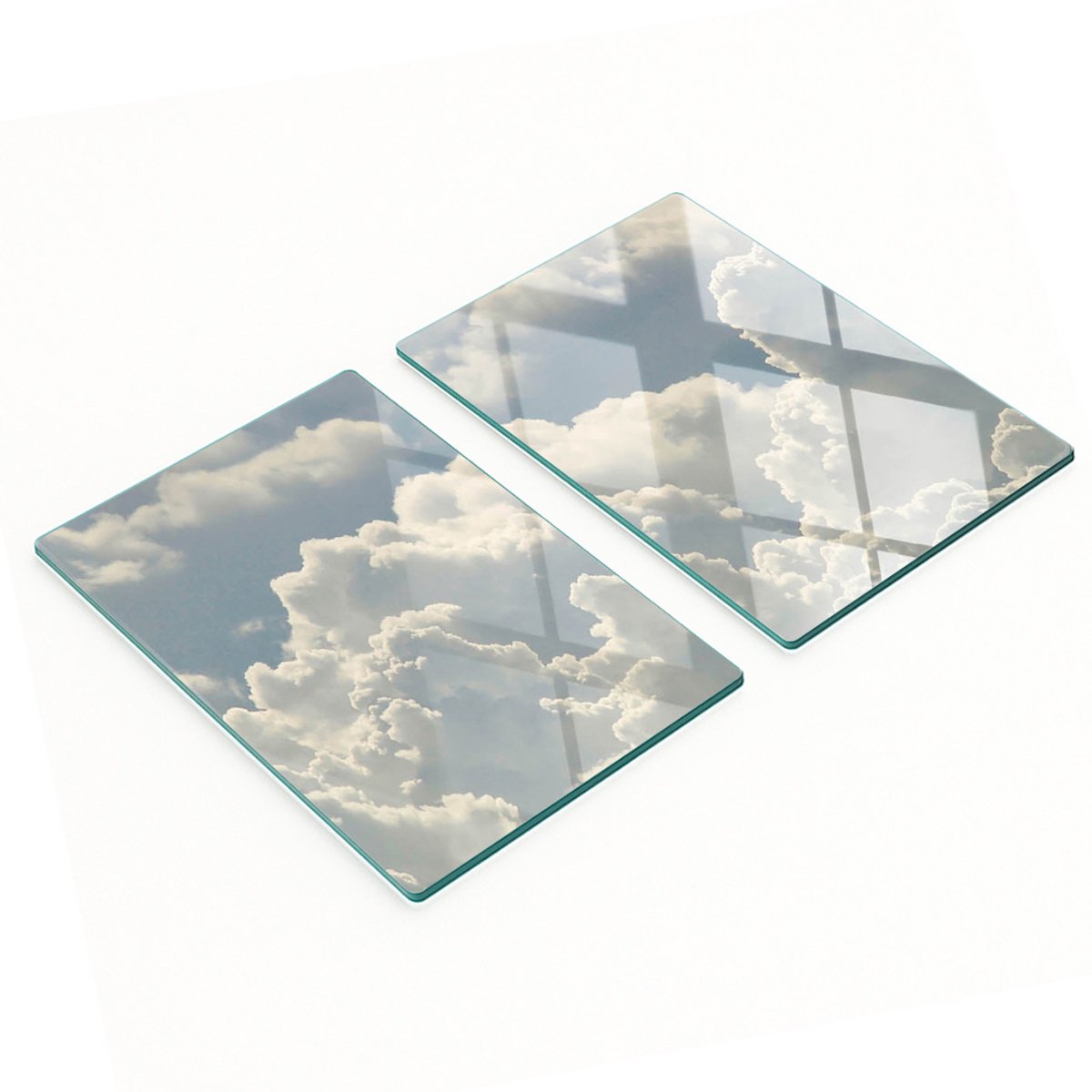 Multifunctionele decoratieve glazen borden met wolkenprint 2x40x52 cm