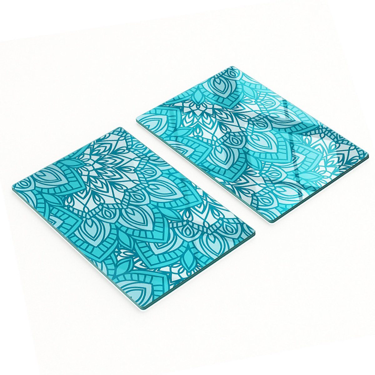 Multifunctionele decoratieve glazen borden met bedrukte ornamenten 2x40x52 cm