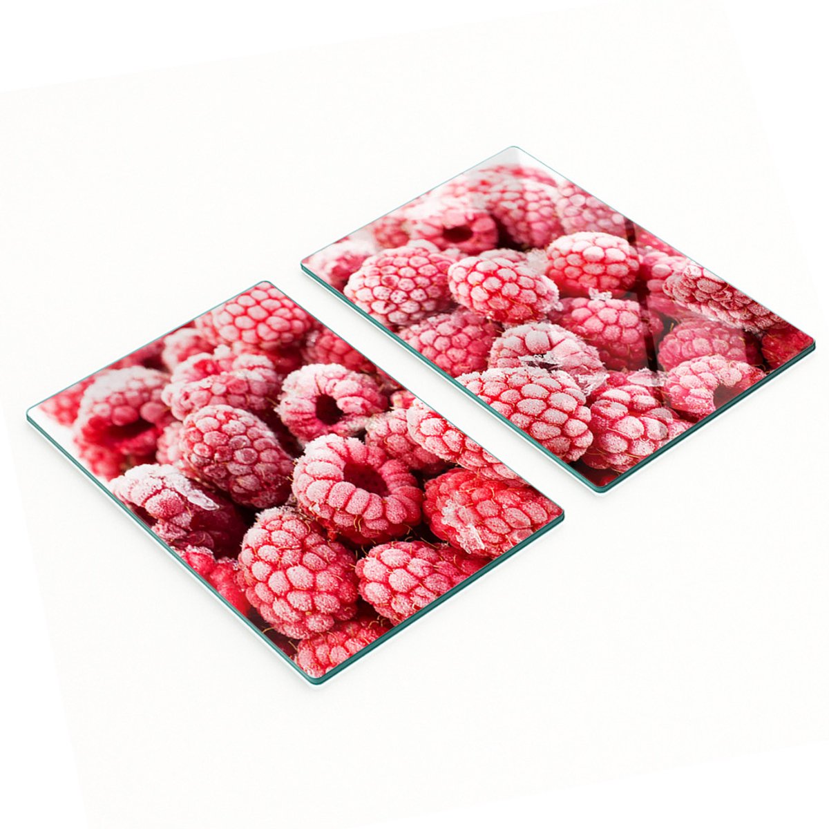 Decoratieve snijplanken van gehard glas met bevroren frambozenmotief, 2x40x52 cm